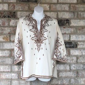 D'PALMS EMBROIDER TOP BLOUSE VINTAGE 70'S